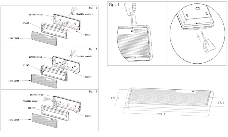 TUV CE LED Bulkhead Emergency Light(Ma ( (4)