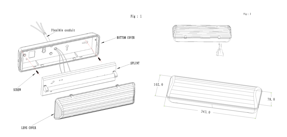 UL Bulkhead Emergency Lamp LX-631 (3)