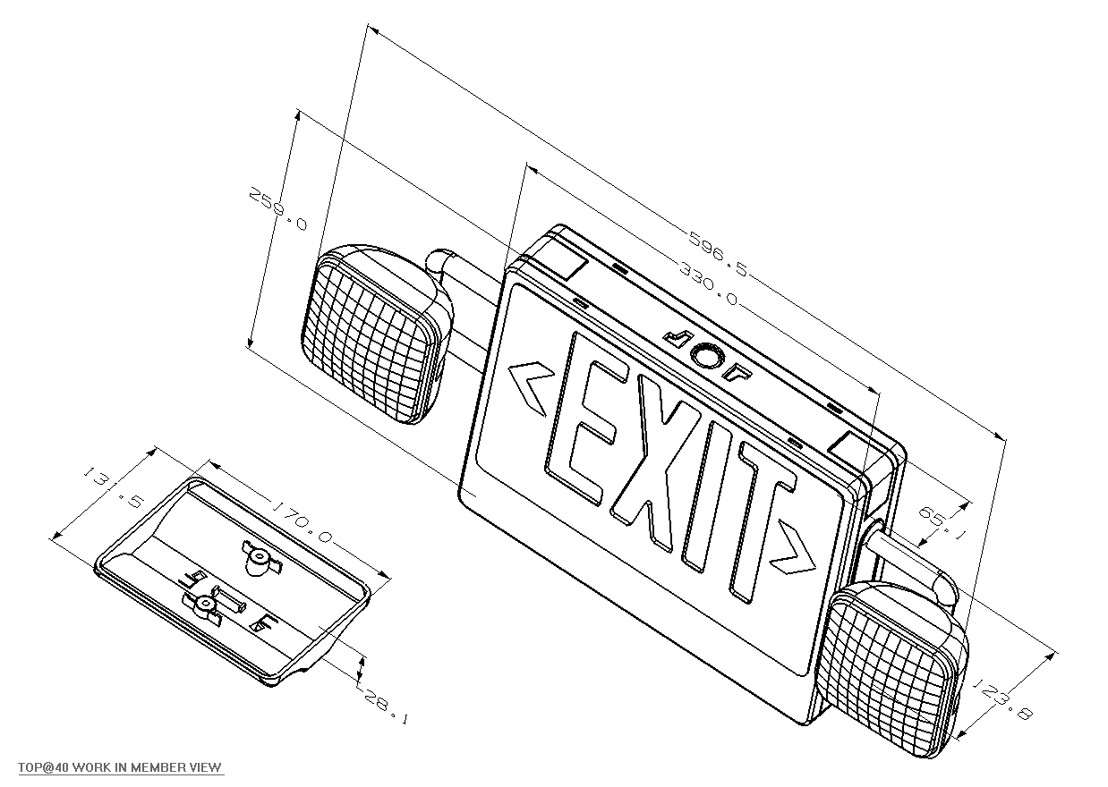 UL Exit Sign Emergency Light Combo LX-7603G R (6)