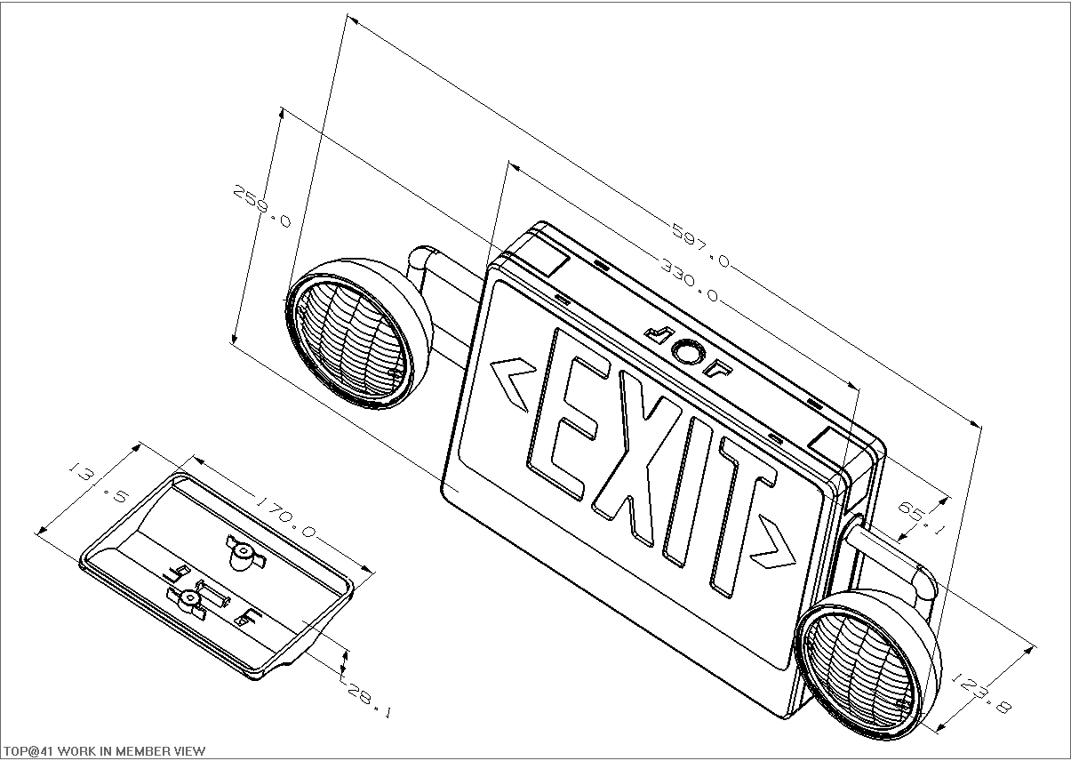 UL Exit Sign Emergency Light Combo LX-7604G R (5)